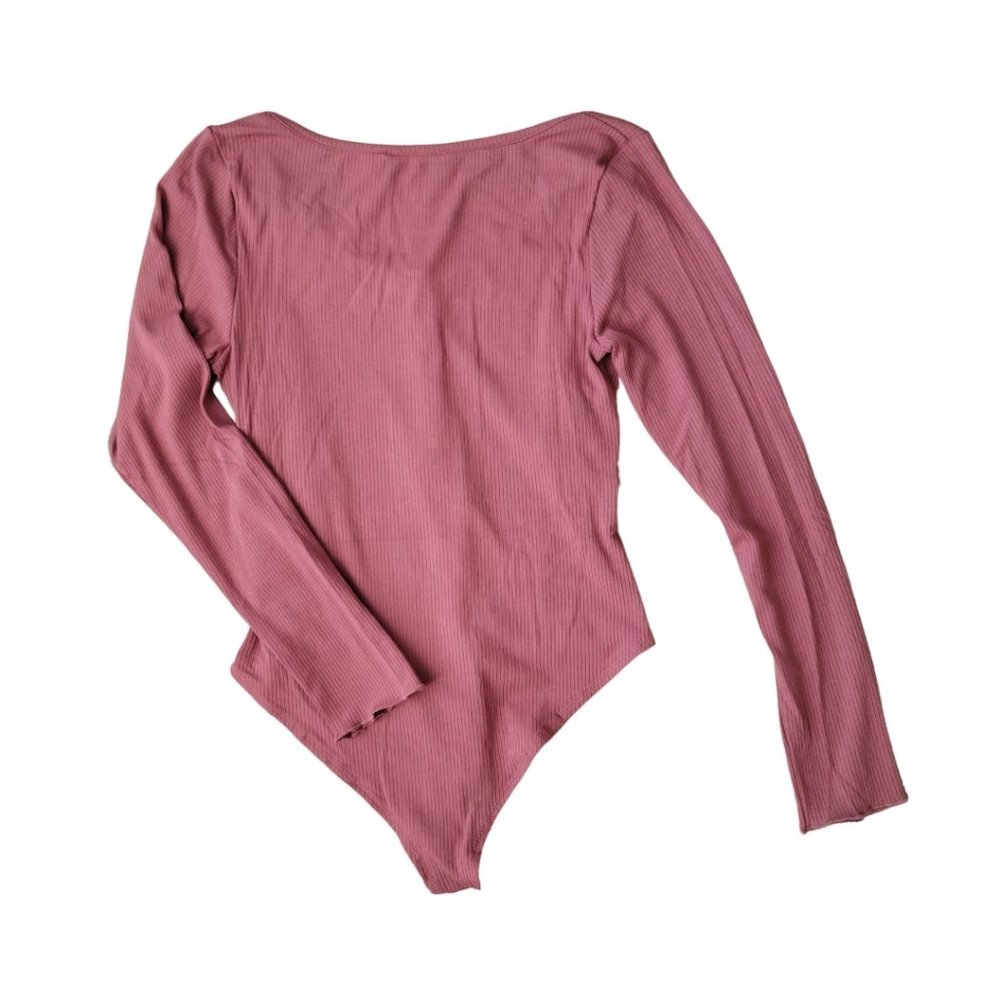 PEACH LOVE CA Ribbed Long Sleeve Terracotta Body Suit KBS84093 - Picture 7 of 8
